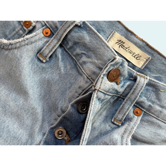 MADEWELL Relaxed Denim Cut Off Shorts Distressed Raw Hem Hi Rise Sz 27 - Picture 3 of 6